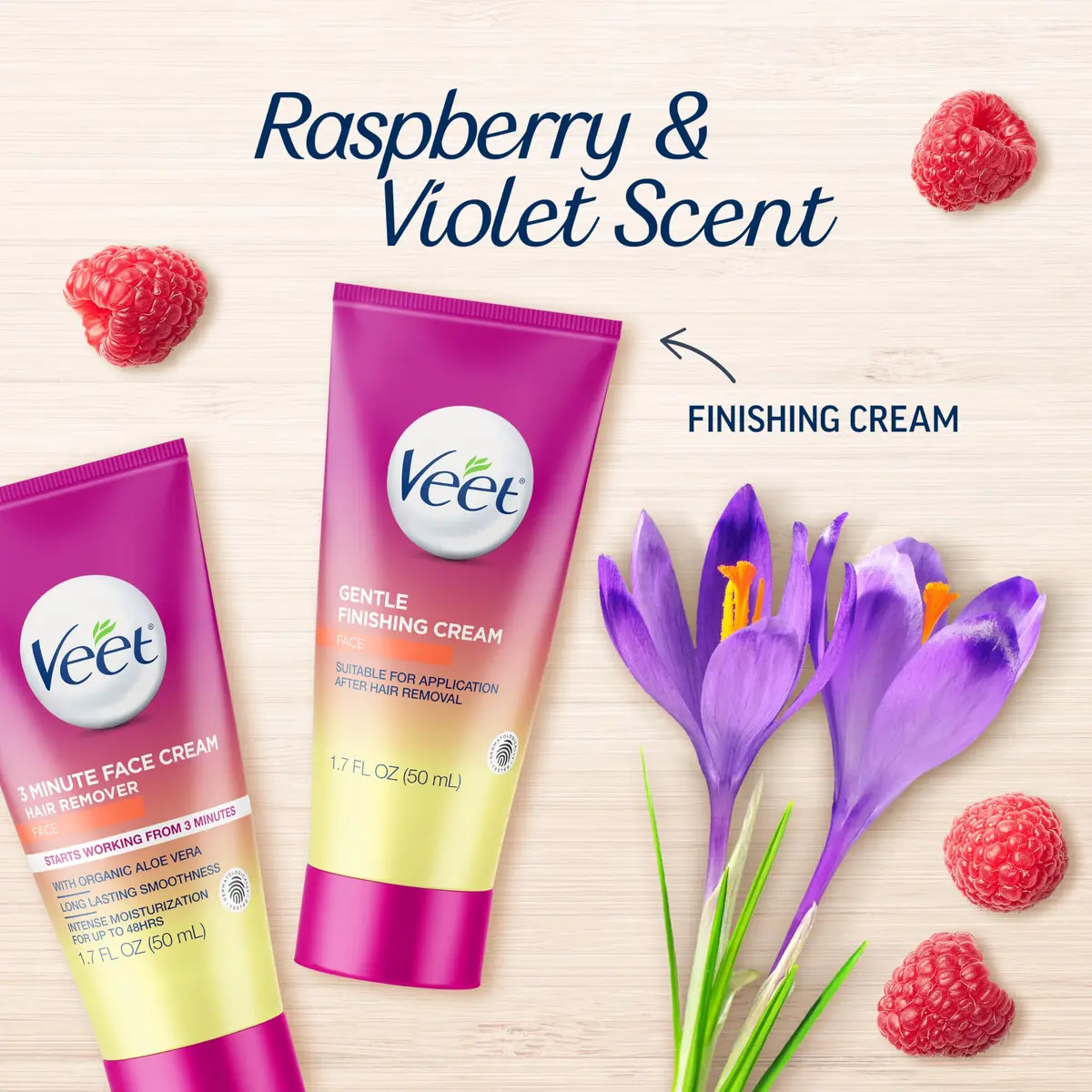 Veet 3 Minute Facial Hair Removal Cream for Women | Organic Aloe Vera, 2 Piece Kit, 3.4 Fl Oz (Pack of 6) - view 5