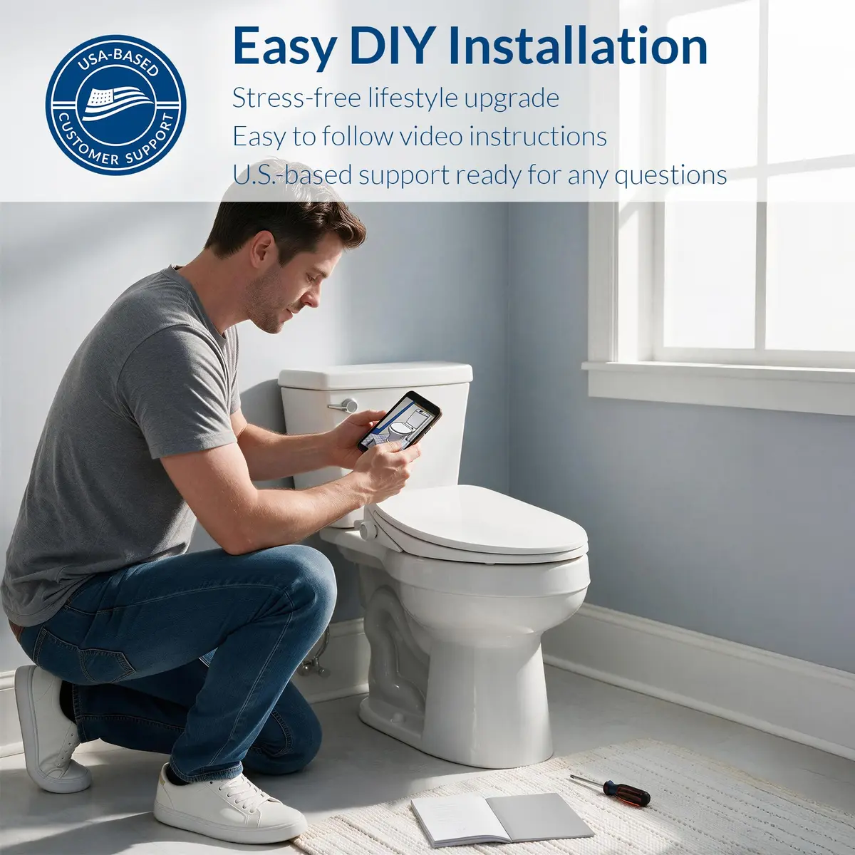 Bio Bidet BB300 Non-Electric Bidet Toilet Seat Elongated | Child Safety Lock, No Outlet Needed, Dual Nozzles, Easy DIY - view 6