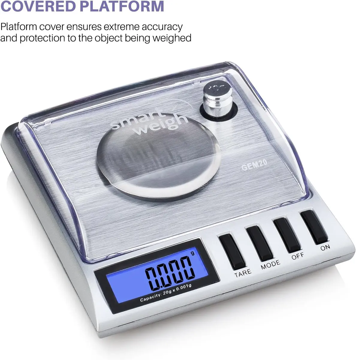 Smart Weigh GEM30 Milligram Jewelry Scale 30g x 0.001g | Professional Precision for Gold, Gems, Medicine & Lab - view 7