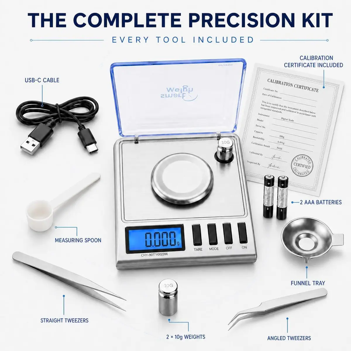 Smart Weigh GEM30 Milligram Jewelry Scale 30g x 0.001g | Professional Precision for Gold, Gems, Medicine & Lab - view 2