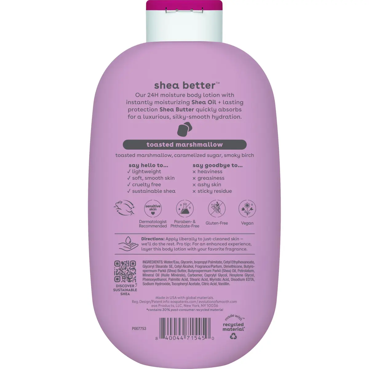 eos Shea Better 24H Moisture Body Lotion 16 fl oz (Pack of 2) | Toasted Marshmallow Scent, Deep Hydration - view 7