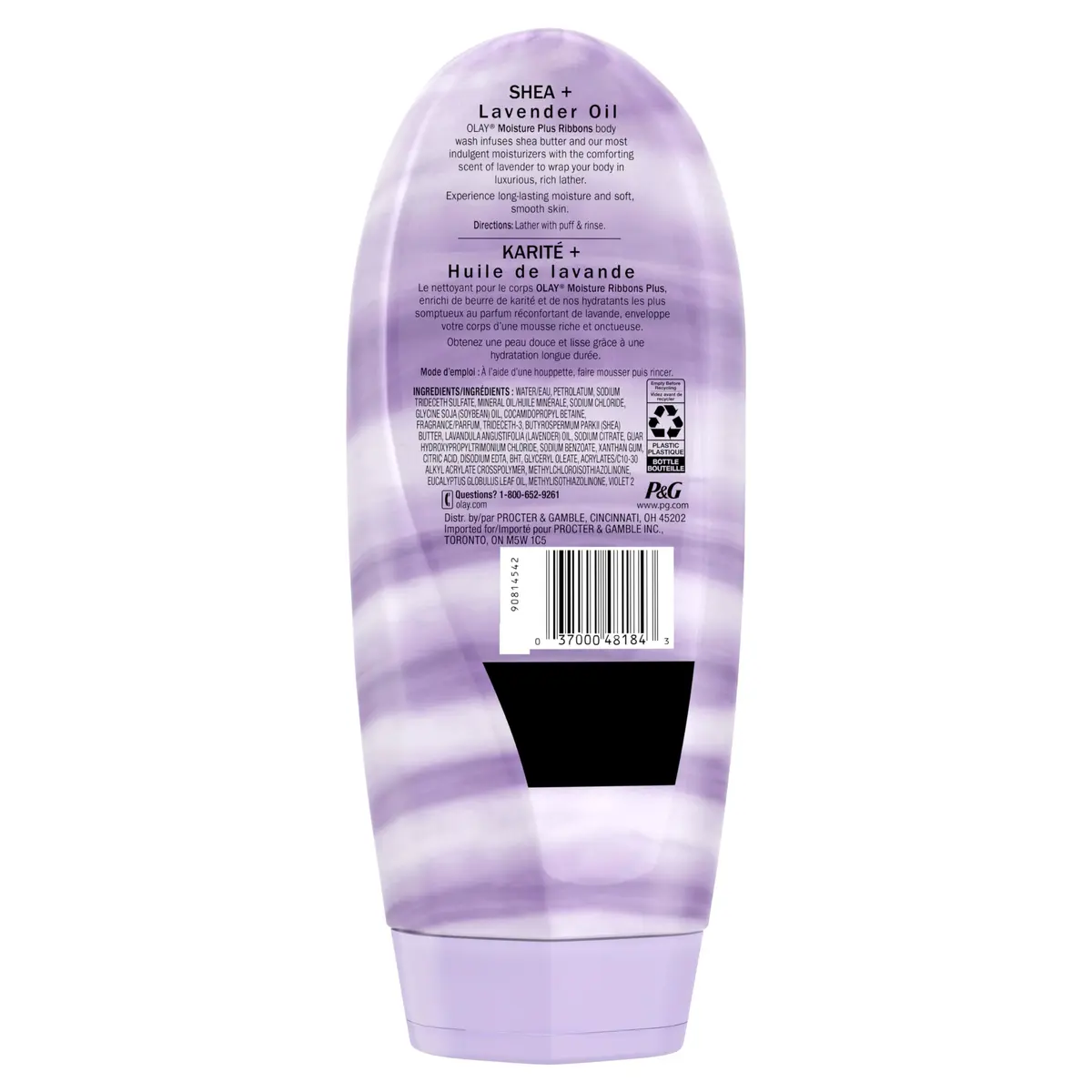 Olay Moisture Ribbons Plus Shea Butter & Lavender Oil Body Wash 18 Fl Oz (Pack of 4) | Indulgent Moisturizing Formula for All Skin Types - view 8