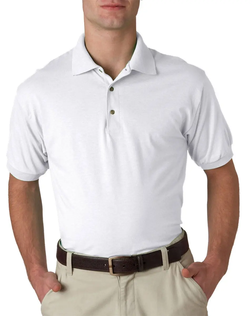 Gildan G8800 Adult 6 oz DryBlend Polo Shirt White | 50/50 Cotton-Polyester, Casual Fit - main product image