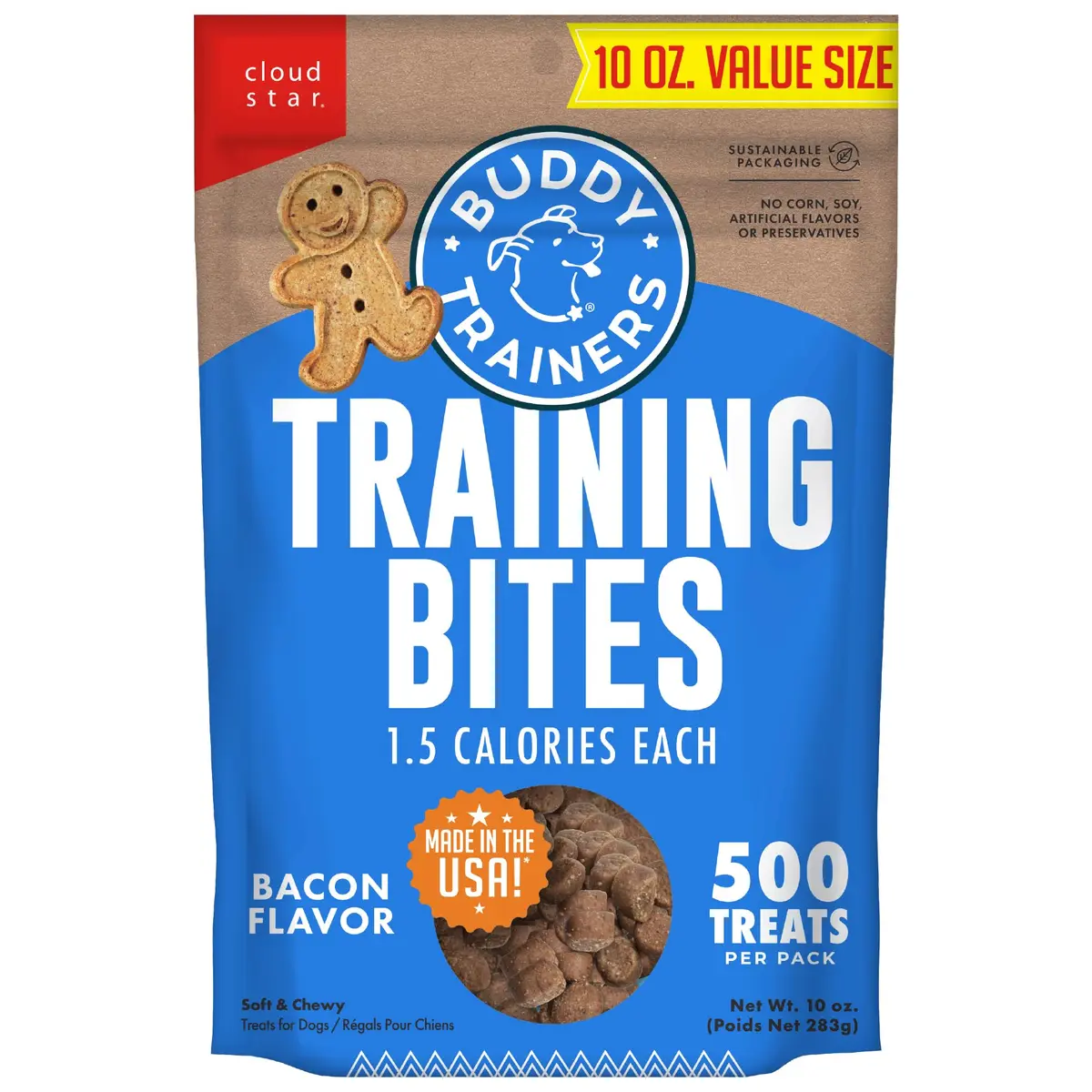 Buddy Biscuits Training Bites Bacon | Soft Chewy Dog Treats, 10 oz (Pack of 12) - main product image