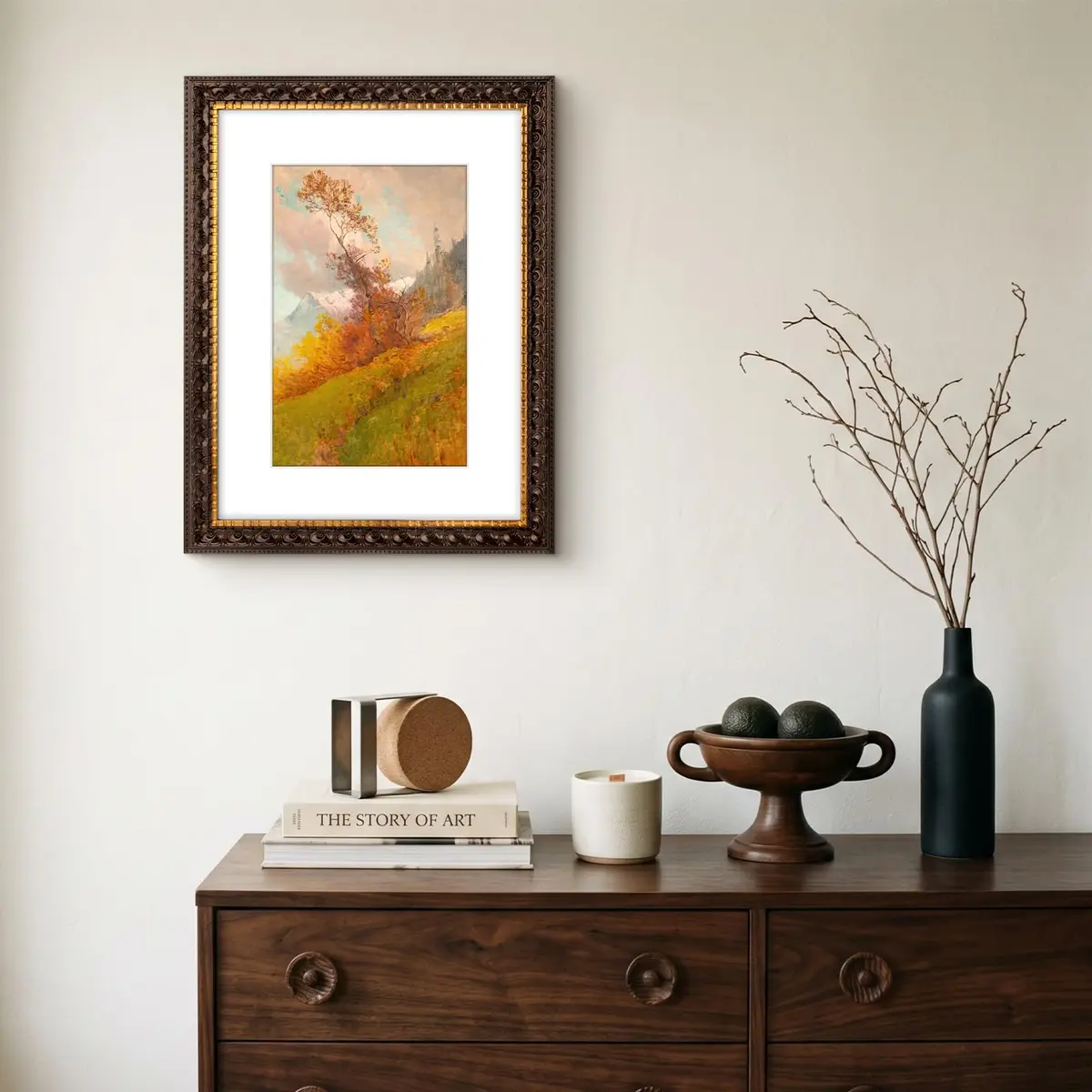 Golden State Art 12x16 Dark Brown & Gold Frame Mat for 8x12 Real Glass | Elegant Gallery Display - view 2