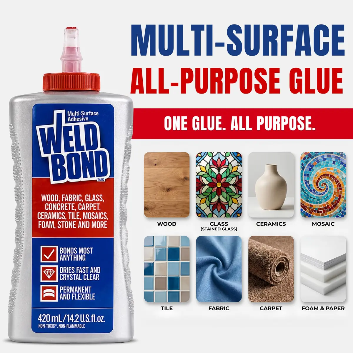 Weldbond Bonding Adhesives 6-Pack | Water-Resistant Polyvinyl Acetate Glue for Wood & Ceramics - view 3
