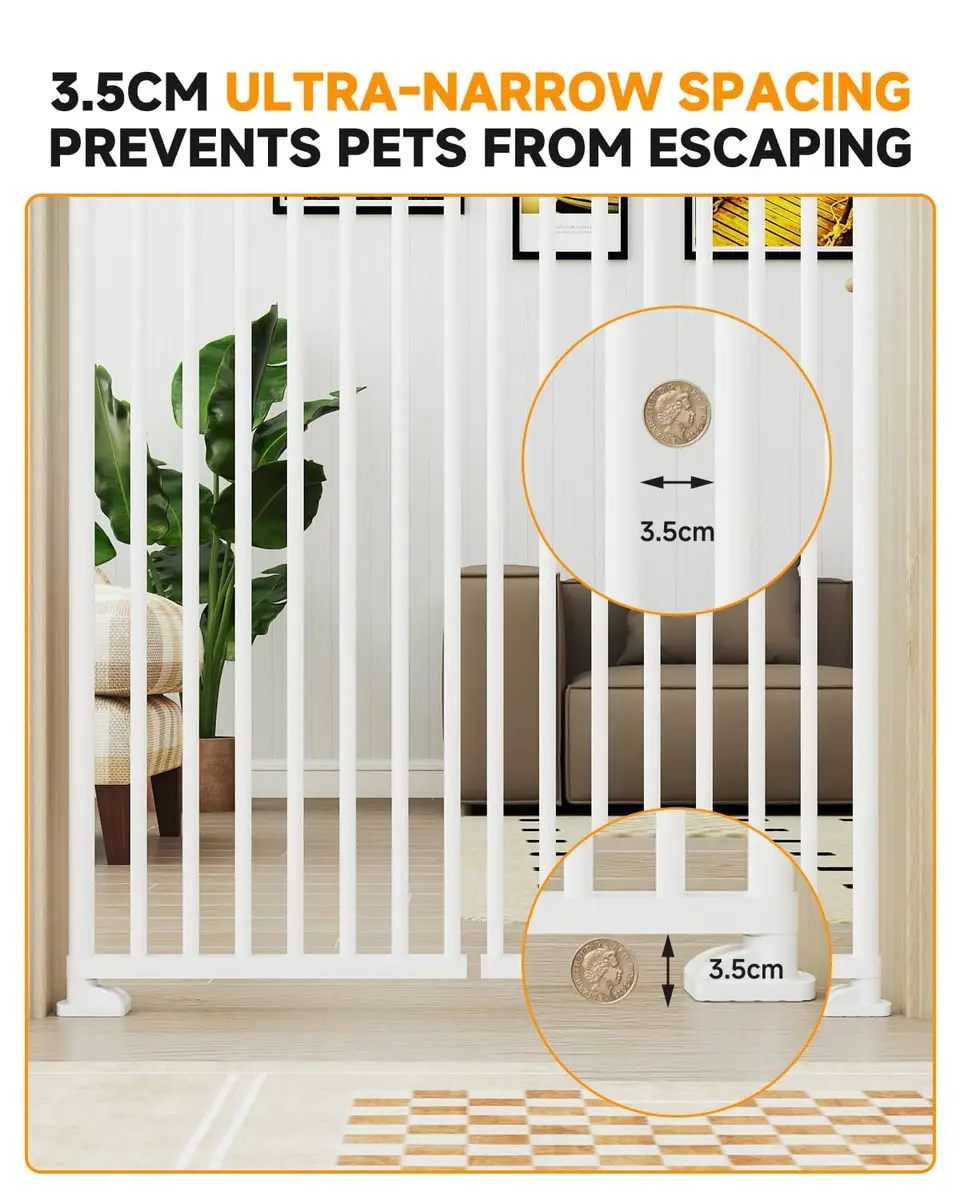 DoCred Extra Tall Cat Gate for Cats 76.77"-98.4" Adjustable Height | No Drilling, Pressure-Mounted - view 5